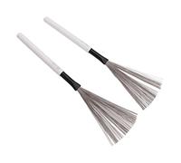 Drum Brush, Maple Wood Handle Instrument Accessory Drum Stick Brush for Playing (White)