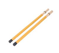 Drum Brush Set of 2 | Bamboo Drumstick Mallet for Percussion | Drum Kit/Jazz/Practice Tool | Lightweight & Comfortable Handle (Yellow)