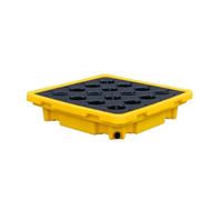 Drum Containment Spill Pallet, Leak-Proof Plastic Platform with Drain & Forklift Pockets, Industrial Use Spill Management