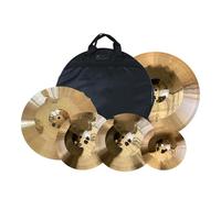 Drum Cymbal Pack B10 14 Hihats 16 Crash 18 Crash 20 Ride Cymbal Bag 5PCS Cymbal Set Percussion Instrument(5A)