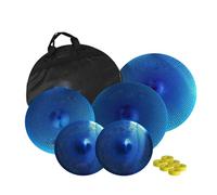 Drum Cymbal Set Cymbal Pack Silent Blue 5 PCS 14 Hihats 16 Crash 18 Crashride 20 Inch Ride Impact Resistant(Type2)