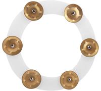 Drum Cymbals Hi Hat Tambourine, Stainless Steel Bells Percussion Instrument, 19cm/7.5in Silver or Gold Tambourine for Drum Set, with Rubber Mounting for Bright Jingle Sound and Dur (Gold) Durability a