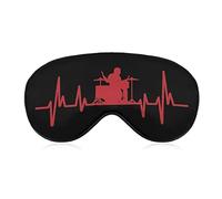 Drum Drummer Heartbeat Eye Mask for Sleeping Blackout Night Blindfold with Adjustable Strap for Men Women Travel Yoga Nap