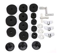 Drum Felt Pad, 23Pcs Cymbal Replacement Accessories Drum Cymbal Stand Felts with Strong and Durable Prevent the Collision Improve the Sound Quality for Cymbal Well(black)