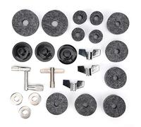 Drum Felt Pad 23Pcs Cymbal Replacement Accessories with Wrench Sleeves Washers Base Wing Nuts Hi-Hat Clutch Felt(Gray) Playing Accessories Musical Instrument Accessories