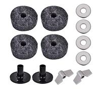 Drum Hardware, Strong and Durable Drum Felt Washer Pad, Plastic Cymbal Stand Sleeve Replacement Parts Set with Wing Nuts for Drum Accessories