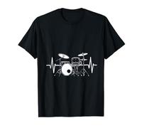 Drum Heartbeat Lifeline Music Lover design Drummer T-Shirt