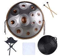 Drum Instrument In D Minor, 432 Hz Steel Hand Drum For Sound Healing And Personal Meditation - Includes Bag, Stand, And Mallets