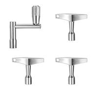 Drum Key 3 Pack Drum Keys for Tuning Drums, Universal Drums Tuning Keys with Continuous Standard Motion Speed Key, Standard 1/4" Socket, Multi Tool Chrome Plated Steel Tuners with Keyhole