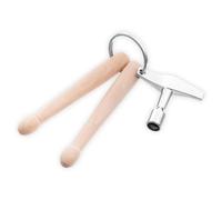 Drum Key Mini Drumstick Keychain, Professional Wooden Drum Tuning Key with Standard Size Natural Wood Mini Drumsticks Keyring Music Keychain, Drummer Gift and Percussion Accessories