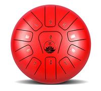 Drum Kit,10 Inch 11-Note Panda Drum, Steel Drums Instruments for Beginner Kids and Adults, Tongue Drum Handpan Drum with Drum Mallets and Finger Sleeves,Red