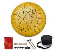 Drum Kit,11-Note Steel Tongue Drum, Percussion Instrument 8 Inch Panda Drum for Beginner Music Education, Mind Healing, Yoga Meditation, Gifts for Kids, Adults,Gold