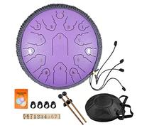 Drum Kit,Ethereal Drum 14-Inch Handpan Instrument D-Key Percussion Drum For Music Education, Mind Healing, 15-note Steel Tongue Drum for Beginner Kids and Adults,Purple