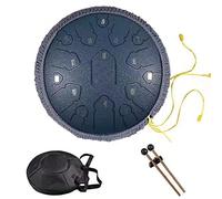 Drum Kit,Ethereal Drum 14-Inch Handpan Instrument D-Key Percussion Drum For Music Education, Mind Healing, 15-note Steel Tongue Drum for Beginner Kids and Adults,Darkblue