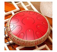 Drum Kit,Ethereal Drum 15 Notes Hand Drum for Kids and Adults, Steel Tongue Drum 13.6 Inch Applicable to Music Education, Mind Healing, Yoga Meditation,Red