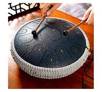 Drum Kit,Ethereal Drum 15 Notes Hand Drum for Kids and Adults, Steel Tongue Drum 13.6 Inch Applicable to Music Education, Mind Healing, Yoga Meditation,Black