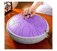 Drum Kit,Ethereal Drum 15 Notes Hand Drum for Kids and Adults, Steel Tongue Drum 13.6 Inch Applicable to Music Education, Mind Healing, Yoga Meditation,Purple