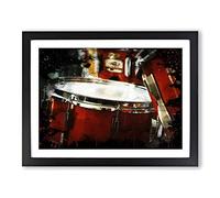 Drum Kit Modern CB Framed Print | A3 Black Framed Wall Art | Ready to Hang | Modern Music Picture | Living Room Bedroom Lounge Office