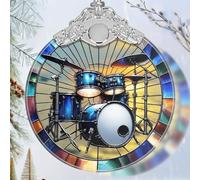 Drum Kit Stained Glass Orament - Christmas Ornament - Christmas Decorations for Tree - Holiday Present ldeas - Gift Exchange