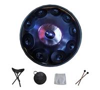 Drum Kit,Steel Drums Instruments Rattan Edge Protection for Adults, 10-Note Handpan Instrument Tounge Drum with Hand Pan Bag, Mallet, Stand, Dust-Free Cloth,Purple