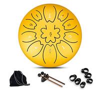 Drum Kit,Steel Ethereal Drum Percussion Instrument for Meditation Entertainment Musical Education Concert Yoga, 6 Inch 11 Notes Tongue Drum Kit,Yellow