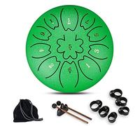 Drum Kit,Steel Tongue Drum 11 Notes 6 Inches Percussion Instrument Panda Drum for Adults, Child and Beginner Meditation Entertainment Yoga Musical Education,Green
