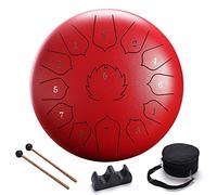 Drum Kit,Steel Tongue Drum Kit, 12-Inch 13 Notes Panda Drum Percussion Instruments for Beginner Adults and Kids, Steel Tongue Drum with Portable Bag,Red