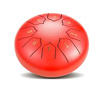 Drum Kit,Tongue Drum 6 Inch 8 Note, Carbon Steel Ethereal Drum Panda Drum with Mallets, Finger Sleeves for Beginner Music Education,Mind Healing, Yoga Meditation,Red