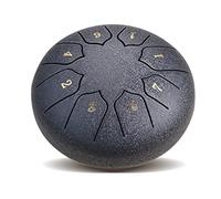 Drum Kit,Tongue Drum 6 Inch 8 Note, Carbon Steel Ethereal Drum Panda Drum with Mallets, Finger Sleeves for Beginner Music Education,Mind Healing, Yoga Meditation,Black
