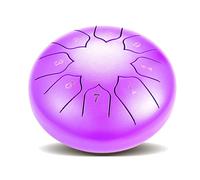 Drum Kit,Tongue Drum 6 Inch 8 Note, Carbon Steel Ethereal Drum Panda Drum with Mallets, Finger Sleeves for Beginner Music Education,Mind Healing, Yoga Meditation,Purple