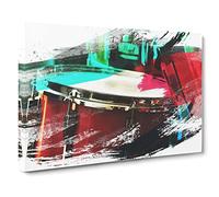 Drum Kit V2 Modern Canvas Wall Art Print Ready to Hang, Framed Picture for Living Room Bedroom Home Office Décor, 20x14 Inch (50x35 cm)