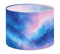 Drum Lamp Shade Large Lampshade Abstract Cosmic Nebula Soft Pink Blue Hues for Floor Lamps Table Lamps Pendant Light Linen Lampshades Replacement Bedside Light Shades