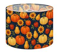 Drum Lamp Shade Large Lampshade Autumn Pumpkins Royal Blue Sunflowers Flowers for Floor Lamps Table Lamps Pendant Light Linen Lampshades Replacement Bedside Light Shades