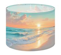 Drum Lamp Shade Large Lampshade Beach Sea Sunset Waves Sky Reflection for Floor Lamps Table Lamps Pendant Light Linen Lampshades Replacement Bedside Light Shades