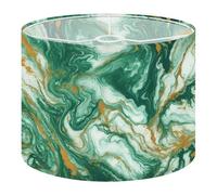 Drum Lamp Shade Large Lampshade Beautiful Abstract Golden Dark Green Mixed Acrylic for Floor Lamps Table Lamps Pendant Light Linen Lampshades Replacement Bedside Light Shades