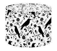 Drum Lamp Shade Large Lampshade Black Ravens Roses Gothic for Floor Lamps Table Lamps Pendant Light Linen Lampshades Replacement Bedside Light Shades