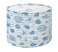 Drum Lamp Shade Large Lampshade Blue Seamless Pattern Underwater Life Objects Seashells for Floor Lamps Table Lamps Pendant Light Linen Lampshades Replacement Bedside Light Shades