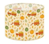 Drum Lamp Shade Large Lampshade Cartoon Fall red Harvest Tractor Trail Colorful Pumpkins Dry Forest for Floor Lamps Table Lamps Pendant Light Linen Lampshades Replacement Bedside Light Shades