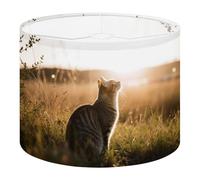 Drum Lamp Shade Large Lampshade Close up Portrait Cute cat Sunset for Floor Lamps Table Lamps Pendant Light Linen Lampshades Replacement Bedside Light Shades
