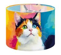 Drum Lamp Shade Large Lampshade Conceptual Abstract Picture cat Colorful Oil cat Painting for Floor Lamps Table Lamps Pendant Light Linen Lampshades Replacement Bedside Light Shades