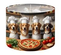 Drum Lamp Shade Large Lampshade Dogs Pizza Meal Group Dogs Dressed Up for Floor Lamps Table Lamps Pendant Light Linen Lampshades Replacement Bedside Light Shades