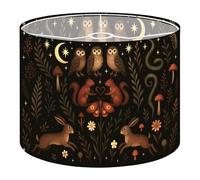 Drum Lamp Shade Large Lampshade Fairy Forest Seamless Symmetry Moon Stars Hare Squirrel owl for Floor Lamps Table Lamps Pendant Light Linen Lampshades Replacement Bedside Light Shades