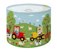 Drum Lamp Shade Large Lampshade Farm Friends Animals Green Red Tractor Yellow Apples Hills for Floor Lamps Table Lamps Pendant Light Linen Lampshades Replacement Bedside Light Shades