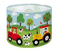 Drum Lamp Shade Large Lampshade Farm Friends Animals Green Red Tractor Yellow Children for Floor Lamps Table Lamps Pendant Light Linen Lampshades Replacement Bedside Light Shades