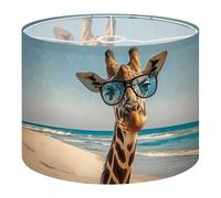 Drum Lamp Shade Large Lampshade Giraffe Wearing Blue Sunglasses for Floor Lamps Table Lamps Pendant Light Linen Lampshades Replacement Bedside Light Shades