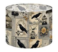 Drum Lamp Shade Large Lampshade Gothic Raven Skull Birdcage Floral Accents for Floor Lamps Table Lamps Pendant Light Linen Lampshades Replacement Bedside Light Shades