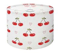 Drum Lamp Shade Large Lampshade Hand Drawn Cherry Heart Print Pattern Seamless Spring Summer for Floor Lamps Table Lamps Pendant Light Linen Lampshades Replacement Bedside Light Shades