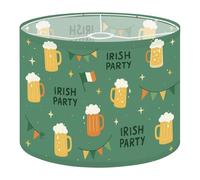 Drum Lamp Shade Large Lampshade Hand Drawn St Patrick s Day Seamless Irish Party Mugs Beer for Floor Lamps Table Lamps Pendant Light Linen Lampshades Replacement Bedside Light Shades