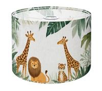 Drum Lamp Shade Large Lampshade Jungle Safari Animals Stylized Trees Rolling Hills Layered for Floor Lamps Table Lamps Pendant Light Linen Lampshades Replacement Bedside Light Shades