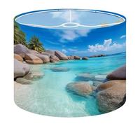 Drum Lamp Shade Large Lampshade Ocean Waves Beach Blue Sea Summer Seascape Nordic for Floor Lamps Table Lamps Pendant Light Linen Lampshades Replacement Bedside Light Shades